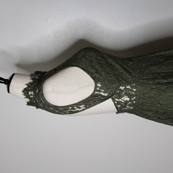 NEW Keepsake Porcelain Green Lace Open Back Dress Mini Keyhole Bohemian Summer - Picture 12 of 16